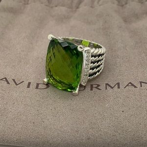 David Yurman 20x15 Peridot Diamond Wheaton ring
